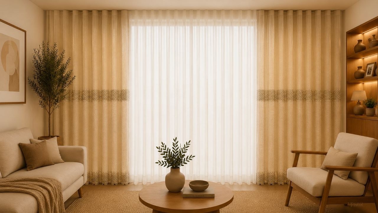 تور كتان حاشيه دار