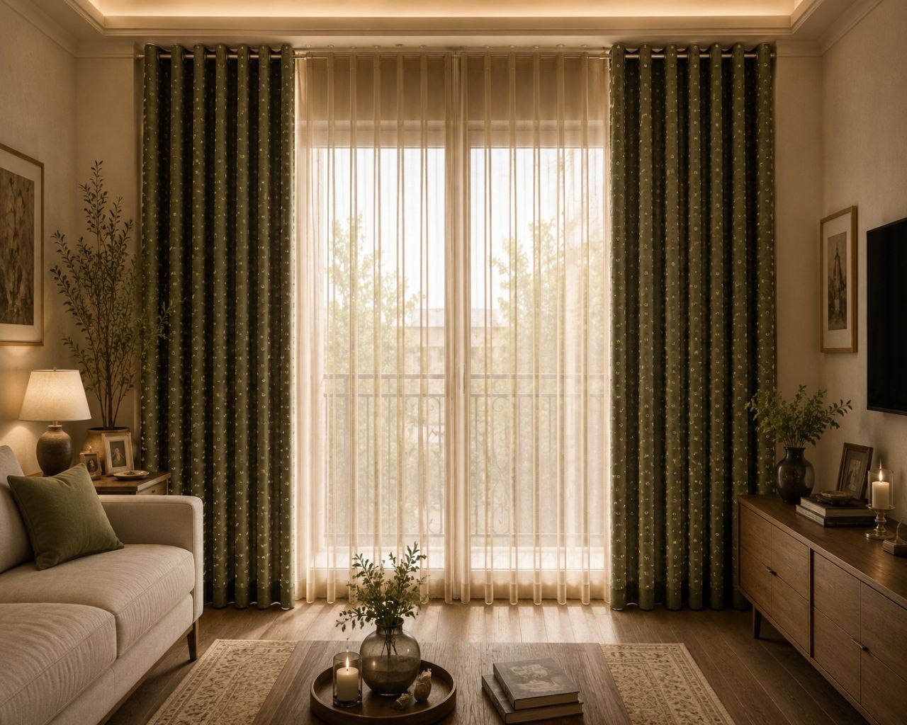 پارچه پردهای کنفی طرحدار 2 (عرض ۳ متر)
