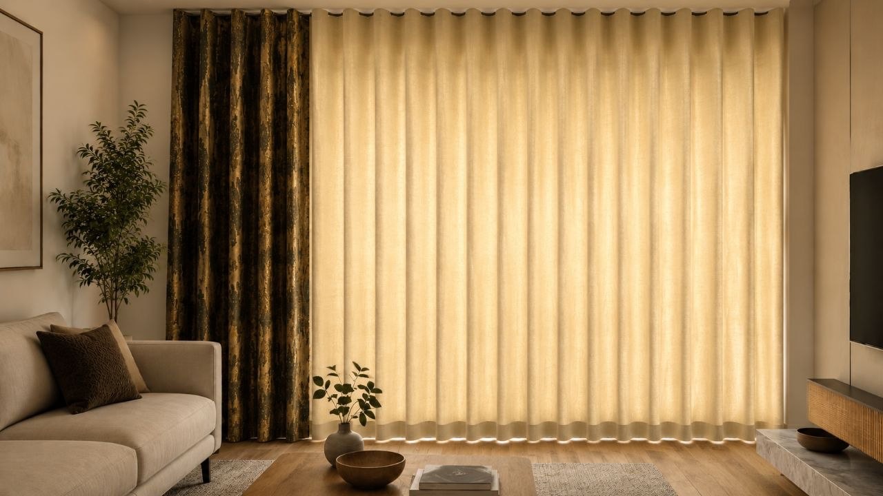 دکوری پرده نئوکلاسیک طرح هندسی پتینه